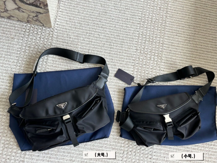 Prada Men'S Chest Bag/Messenger Bag Workwear Style Distinctive Texture - Image 1