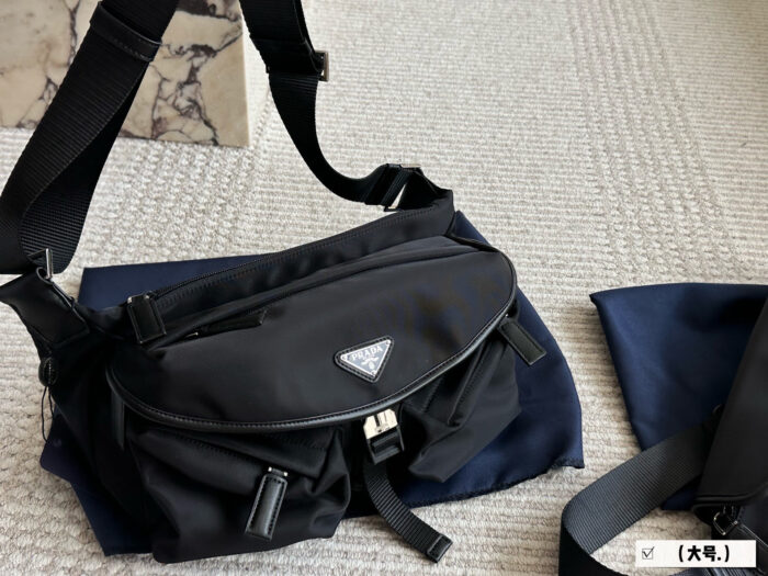 Prada Men'S Chest Bag/Messenger Bag Workwear Style Distinctive Texture - Image 2