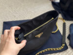 Prada Vintage Hobo Underarm Bag Nylon Chain Bag As Seen On Zhu Zhu Minimalist And Sophisticated Nylon Construction Ensures Lightweight, Durable And Easy-Care - Image 3
