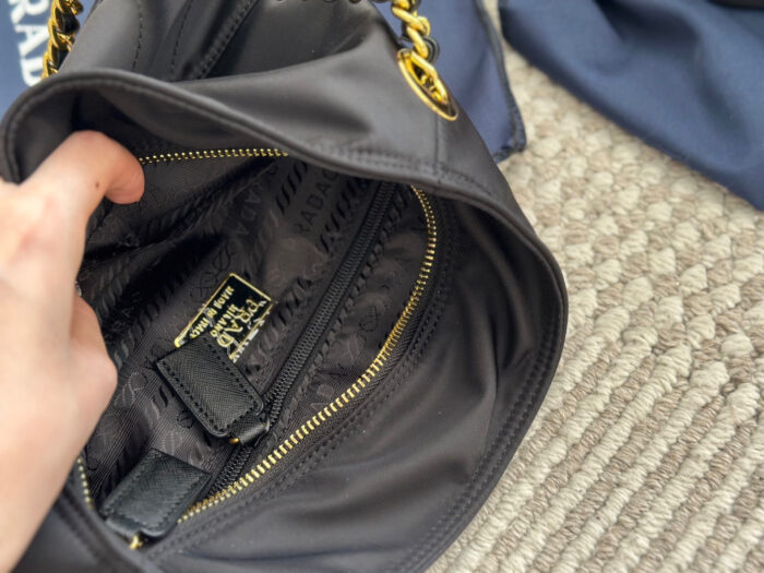 Prada Vintage Hobo Underarm Bag Nylon Chain Bag As Seen On Zhu Zhu Minimalist And Sophisticated Nylon Construction Ensures Lightweight, Durable And Easy-Care - Image 8