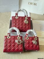 Dior Lady Patent Leather Silver Buckle Adjustable Strap Handbag - Image 4