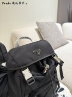 Prada Re-Nylon Backpack Recycled Nylon Leather Handle Multi-Pocket Versatile Design - Image 5