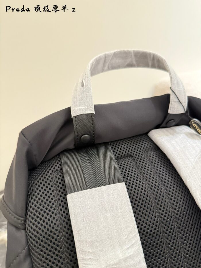 Prada Re-Nylon Backpack Recycled Nylon Leather Handle Multi-Pocket Versatile Design - Image 6