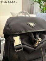 Prada Re-Nylon Backpack Recycled Nylon Leather Handle Multi-Pocket Versatile Design - Image 8