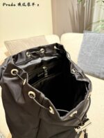 Prada Re-Nylon Backpack Recycled Nylon Leather Handle Multi-Pocket Versatile Design - Image 9