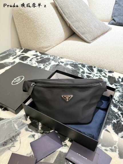 Prada Re-Nylon Waterproof Casual Waist Bag/Chest Bag Unisex Style Hands-Free, Stylish & Portable