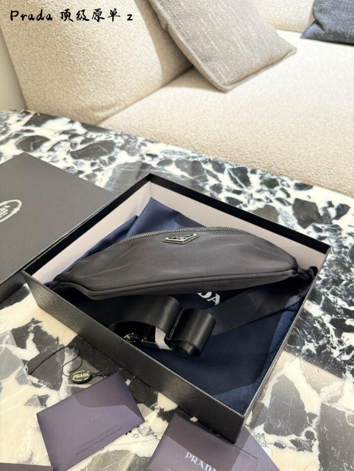 Prada Re-Nylon Waterproof Casual Waist Bag/Chest Bag Unisex Style Hands-Free, Stylish & Portable - Image 3