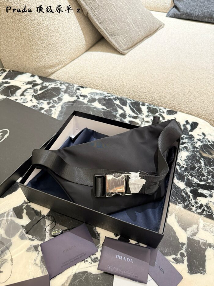 Prada Re-Nylon Waterproof Casual Waist Bag/Chest Bag Unisex Style Hands-Free, Stylish & Portable - Image 4