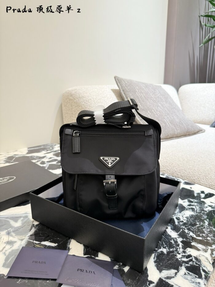Prada Black Parachute Messenger Bag Essential For Autumn/Winter Outings Comfortable To Carry - Image 1