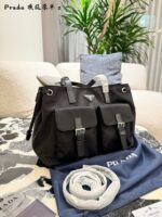 Prada Parachute Camel Shoulder Bag In Deep Sea Blue – Lightweight With Generous Capacity - Image 2
