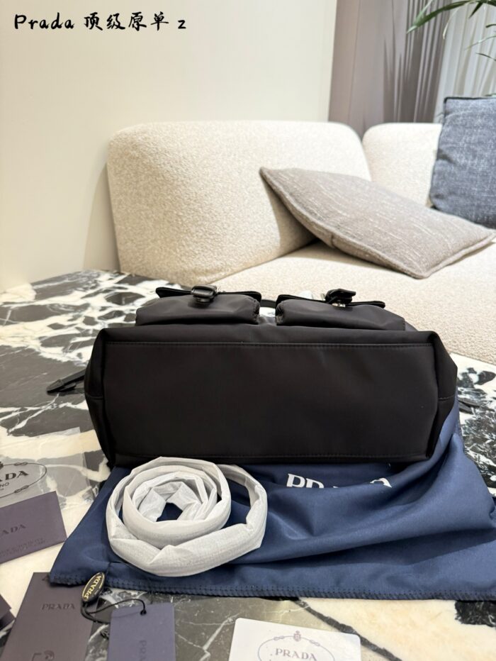 Prada Parachute Camel Shoulder Bag In Deep Sea Blue – Lightweight With Generous Capacity - Image 3