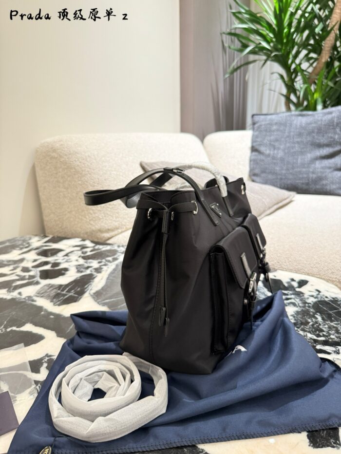 Prada Parachute Camel Shoulder Bag In Deep Sea Blue – Lightweight With Generous Capacity - Image 5