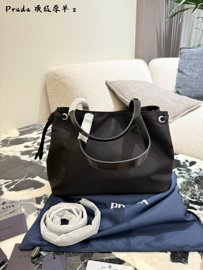 Prada Parachute Camel Shoulder Bag In Deep Sea Blue – Lightweight With Generous Capacity - Image 6