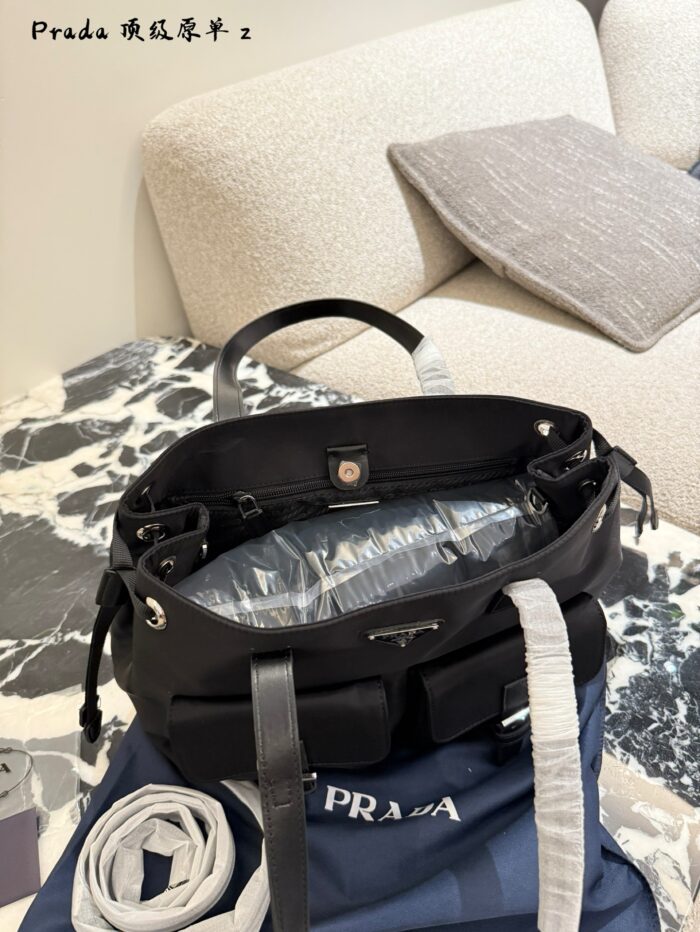 Prada Parachute Camel Shoulder Bag In Deep Sea Blue – Lightweight With Generous Capacity - Image 9