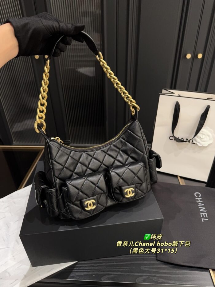 Chanel Hobo Underarm Bag Lambskin With Four Pockets Retro Chic - Image 2