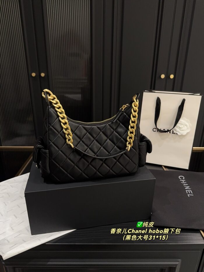 Chanel Hobo Underarm Bag Lambskin With Four Pockets Retro Chic - Image 7
