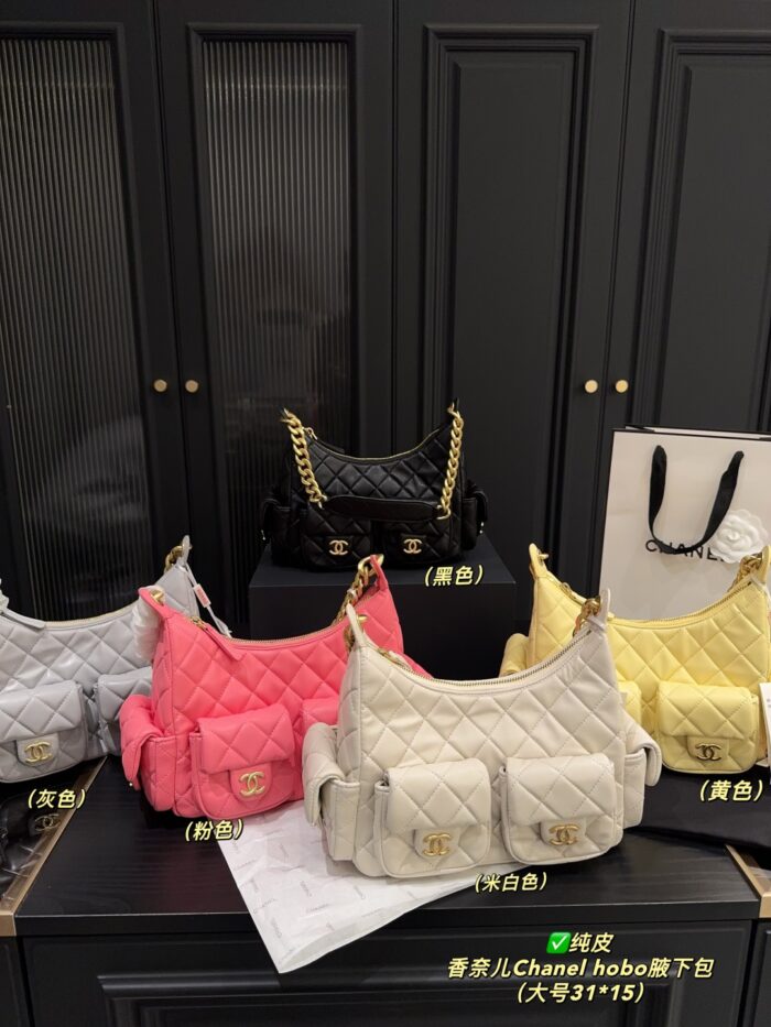 Chanel Hobo Underarm Bag Lambskin With Four Pockets Retro Chic - Image 10