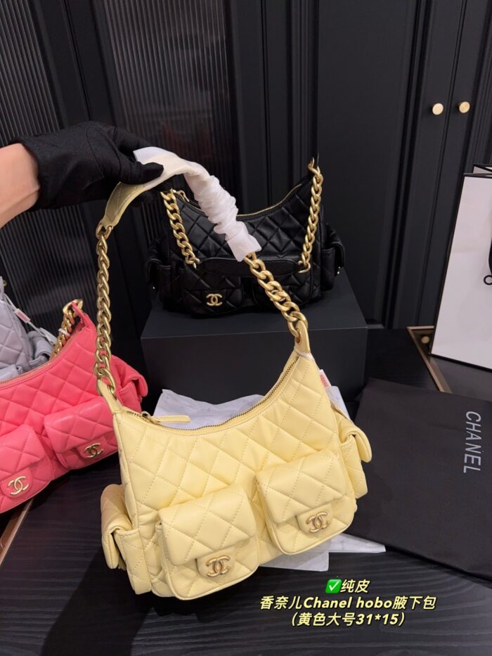 Chanel Hobo Underarm Bag Lambskin With Four Pockets Retro Chic - Image 12