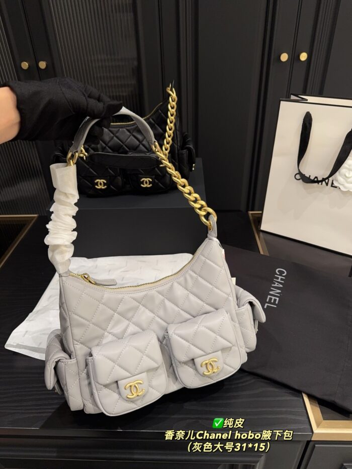 Chanel Hobo Underarm Bag Lambskin With Four Pockets Retro Chic - Image 15