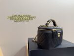 Chanel Box-Shaped Makeup Pouch With Plump Handles And Mirror - Exquisitely Crafted - Image 3