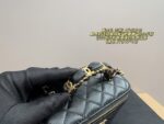 Chanel Box-Shaped Makeup Pouch With Plump Handles And Mirror - Exquisitely Crafted - Image 4