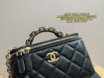 Chanel Box-Shaped Makeup Pouch With Plump Handles And Mirror - Exquisitely Crafted - Image 6