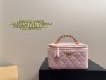 Chanel Box-Shaped Makeup Pouch With Plump Handles And Mirror - Exquisitely Crafted - Image 10