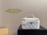 Chanel Box-Shaped Makeup Pouch With Plump Handles And Mirror - Exquisitely Crafted - Image 12