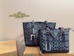 Coach Tote Bag Deep Blue With Orange Accents Luxurious And Elegant Versatile For Multiple Occasions - Image 11