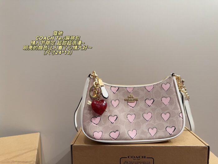 Coach Teri Mahjong Bag Valentine'S Limited Edition Sweet Romantic Heart Print Bag - Image 1