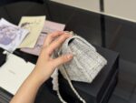 Chanel Cf Mini Chunky Chain Bag In Tweed Grey With Dual Straps (Handheld/Crossbody) - Image 7