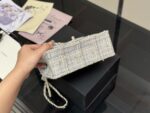 Chanel Cf Mini Chunky Chain Bag In Tweed Grey With Dual Straps (Handheld/Crossbody) - Image 8