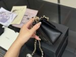 Chanel 25B Cf Mini Chunky Chain Tweed Grey Quilted Bag With Dual Straps For Hand Carry Or Crossbody - Image 6