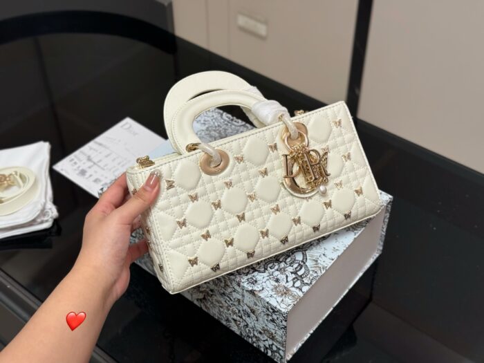 Dior Lady Horizontal Diana Bag 2025 New Silhouette Dual Straps Butterfly Rivet Detail - Image 1