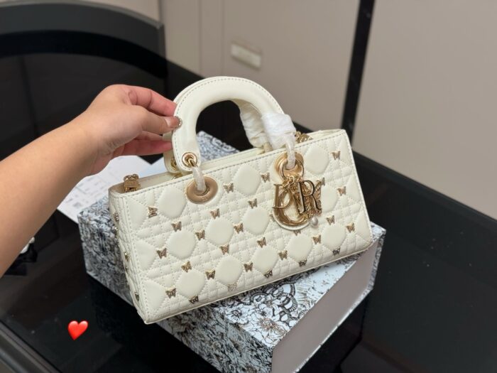 Dior Lady Horizontal Diana Bag 2025 New Silhouette Dual Straps Butterfly Rivet Detail - Image 2