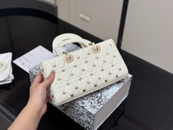 Dior Lady Horizontal Diana Bag 2025 New Silhouette Dual Straps Butterfly Rivet Detail - Image 8