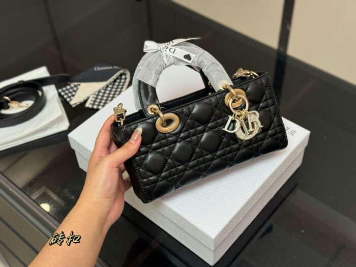 Dior Lady Lambskin Horizontal Diana Bag 2025 New Silhouette Dual Straps - Image 1