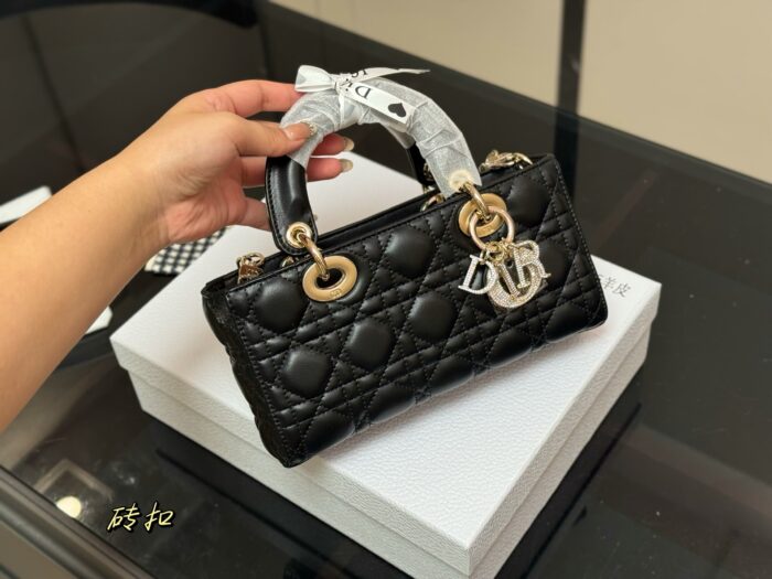 Dior Lady Lambskin Horizontal Diana Bag 2025 New Silhouette Dual Straps - Image 2