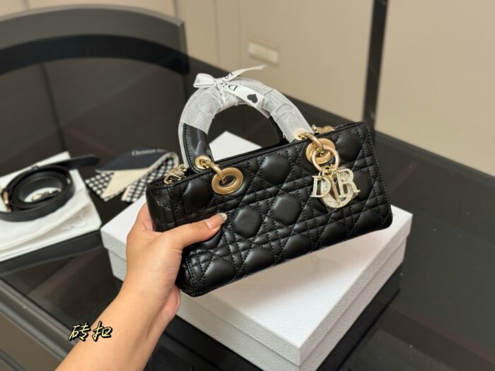 Dior Lady Lambskin Horizontal Diana Bag 2025 New Silhouette Dual Straps - Image 5