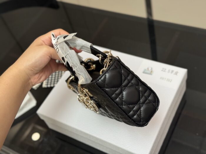 Dior Lady Lambskin Horizontal Diana Bag 2025 New Silhouette Dual Straps - Image 6