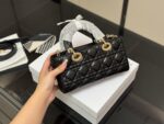 Dior Lady Lambskin Horizontal Diana Bag 2025 New Silhouette Dual Straps - Image 7