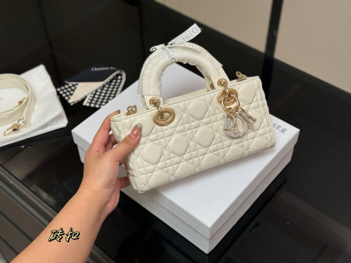 Dior Lady Lambskin Horizontal Diana Bag 2025 New Silhouette Dual Straps - Image 11