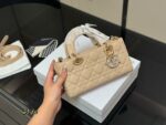 Dior Lady Lambskin Horizontal Diana Bag 2025 New Silhouette Dual Straps - Image 14