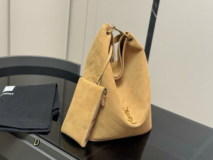 Yves Saint Laurent Niki Supple Bucket Autumn Suede Bucket Bag Caramel Cognac - Image 1