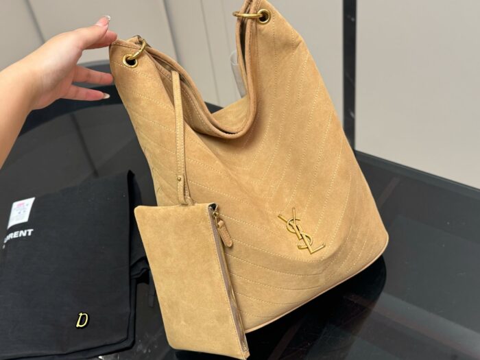 Yves Saint Laurent Niki Supple Bucket Autumn Suede Bucket Bag Caramel Cognac - Image 2