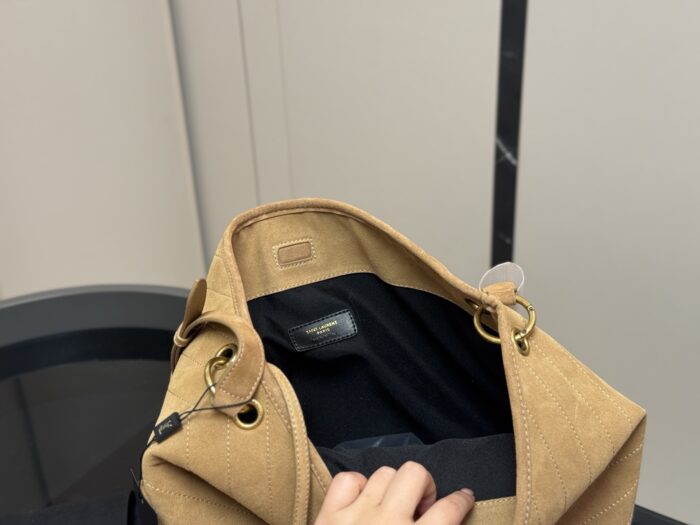 Yves Saint Laurent Niki Supple Bucket Autumn Suede Bucket Bag Caramel Cognac - Image 4