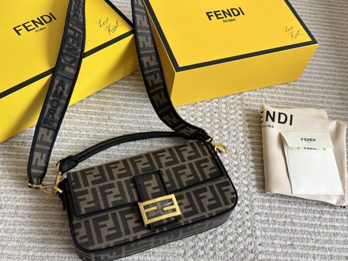 Fendi Vintage Monogram Bag Handheld/Crossbody Wide Shoulder Strap - Image 8