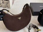 Prada Sling Bag - Satin Leather, Versatile And Durable Crescent Bag - Image 7