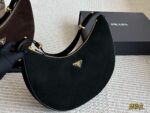 Prada Sling Bag - Satin Leather, Versatile And Durable Crescent Bag - Image 11