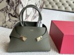 Ferragamo Trifolio Classic Shoulder Bag Adjustable Strap With Cancini Buckle Practical Card Slots Compact And Elegant - Image 10